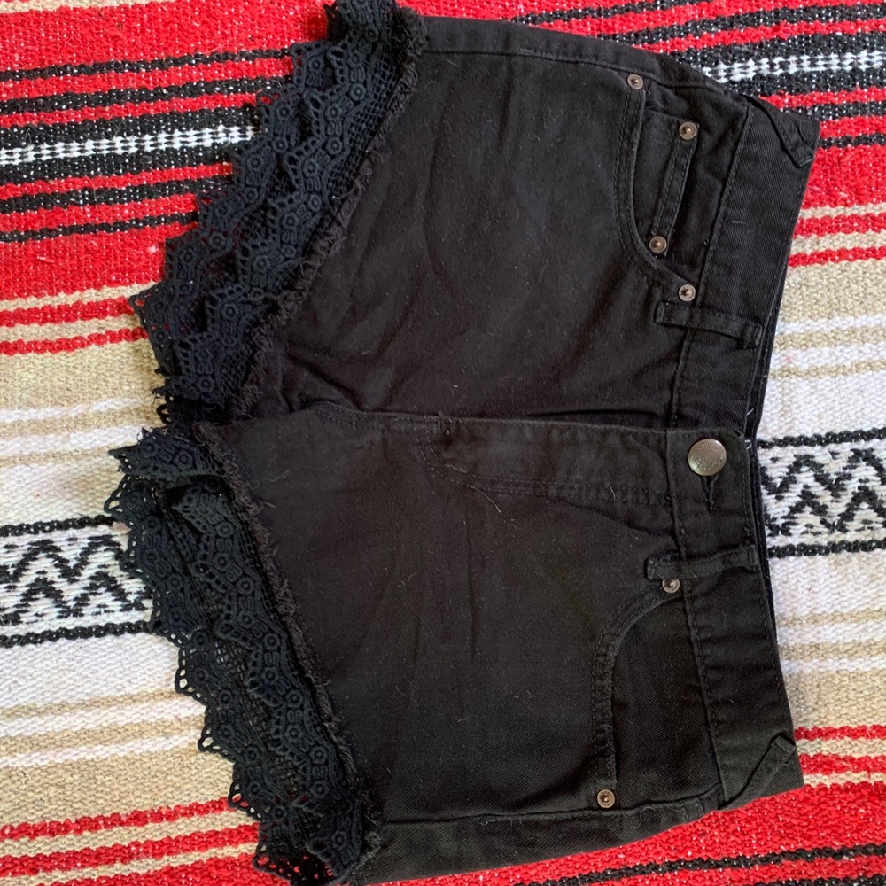Free People Lacey Black High Waisted Shorts